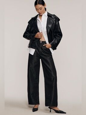 Hudson Jeans Wide Leg Jeans in Black